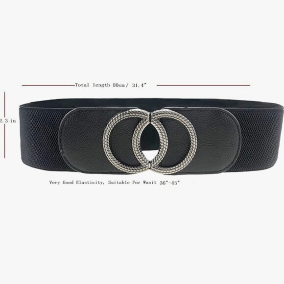 3 Pack Women's Vintage Wide Elastic Belts - Picture 6 of 6